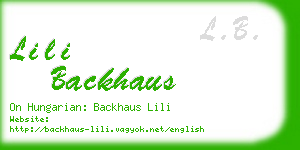 lili backhaus business card
